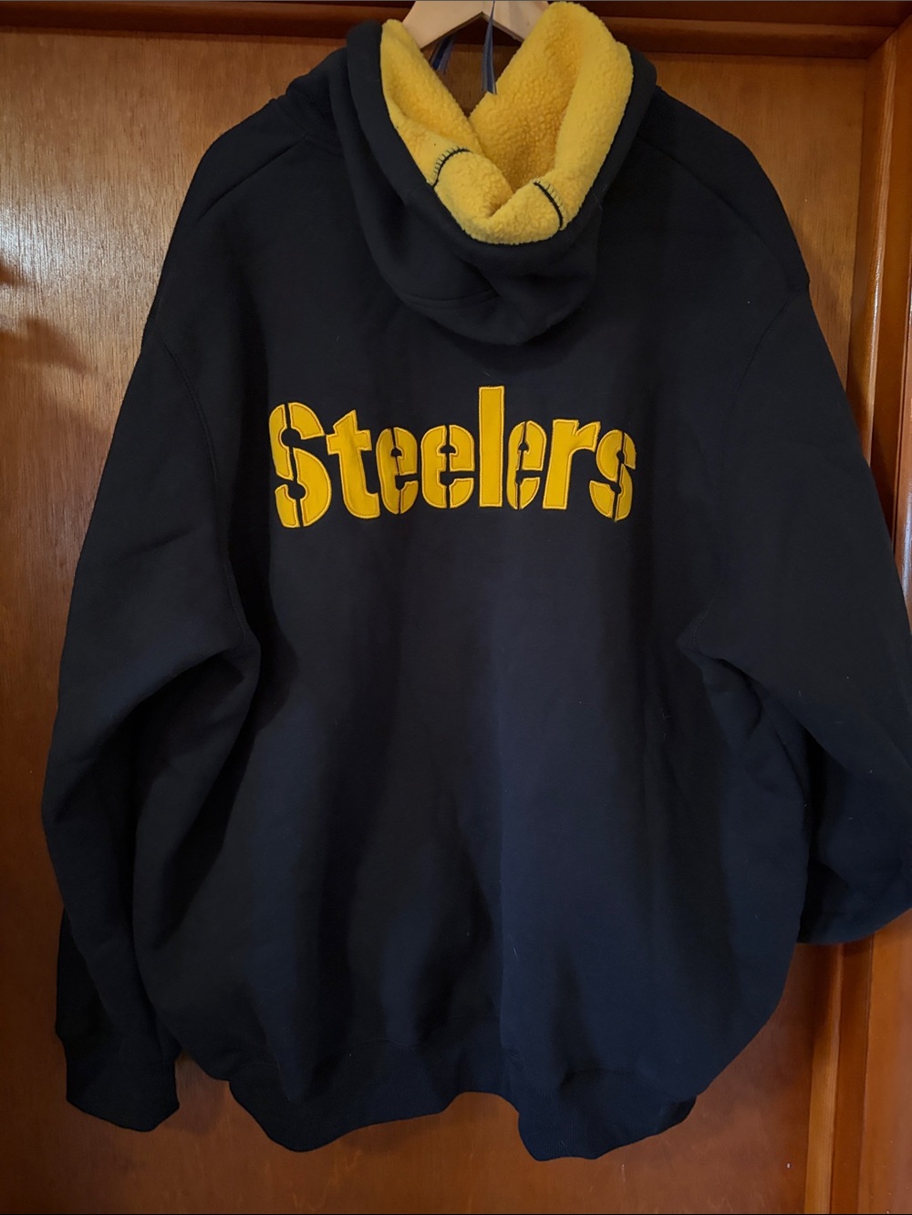 NFL Pittsburgh Steelers Heavyweight Fleece-lined Zip-Up Hoodie Jacket - Picture 2 of 5